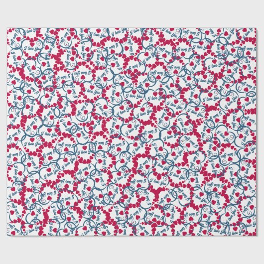 Funny mit Niedlich I Liebe You Pattern Geschenkpapier (Flach)