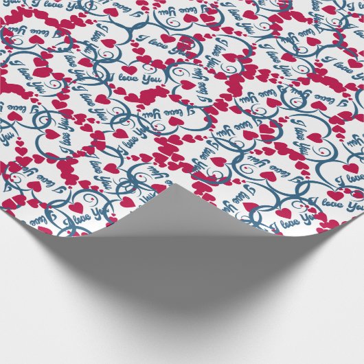 Funny mit Niedlich I Liebe You Pattern Geschenkpapier (Ecke)
