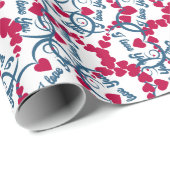 Funny mit Niedlich I Liebe You Pattern Geschenkpapier (Rolleneckpunkt)