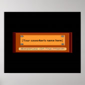 Funny Mitarbeiter des Monats Ihr Name Plate Poster (Vorne)