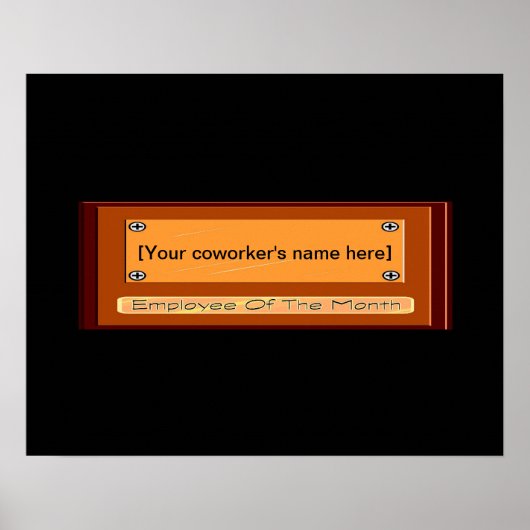 Funny Mitarbeiter des Monats Ihr Name Plate Poster (Vorne)