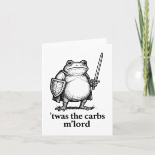 Funny mittelalterlicher Frosch Meme Carbs Ritter M Karte