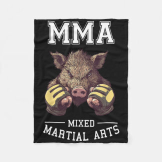 Funny Mixed Martial Arts Boar - Thai Boxing Cage F Fleecedecke