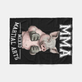 Funny Mixed Martial Arts Pig - Thai Boxkäfig Kämpf Fleecedecke (Vorderseite (Horizontal))