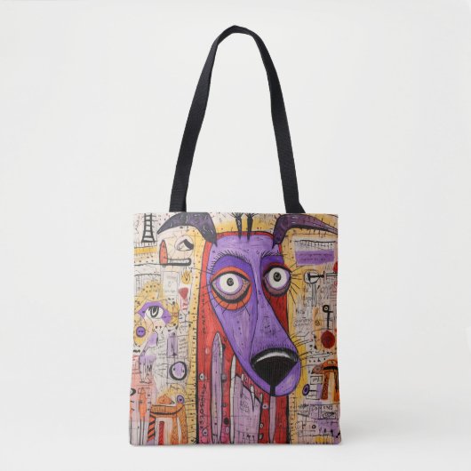 Funny Mixed Media Hund Tier Tasche (Vorderseite)