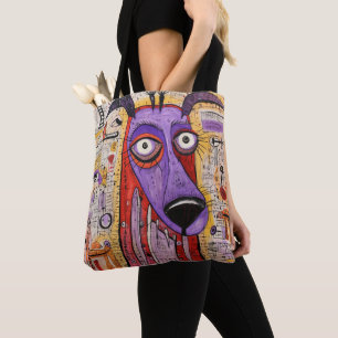 Funny Mixed Media Hund Tier Tasche