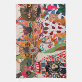 Funny Mixed Media Paper Cat Kitchen Towel Geschirrtuch (Vertikal)