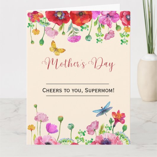 Funny Moan & Wine Mother Day Card Karte (Vorderseite)