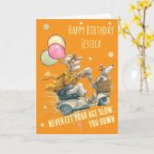 Funny Mobility Scooter Birthday Card Karte (Gelbe Blume)