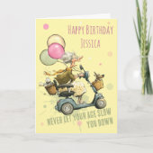 Funny Mobility Scooter Birthday Card Karte (Vorderseite)