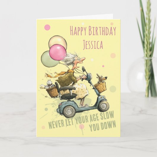 Funny Mobility Scooter Birthday Card Karte (Vorderseite)