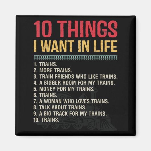 Funny Model Railroad Conductor Train Lover Locomot Magnet (Vorne)