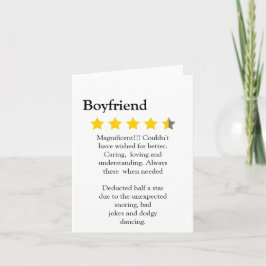 Funny modern 4.5 Star boyfriend review typography Karte