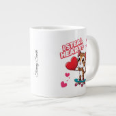 Funny Modern "Be My Valentine" Jumbo-Tasse (Vorderseite Rechts)