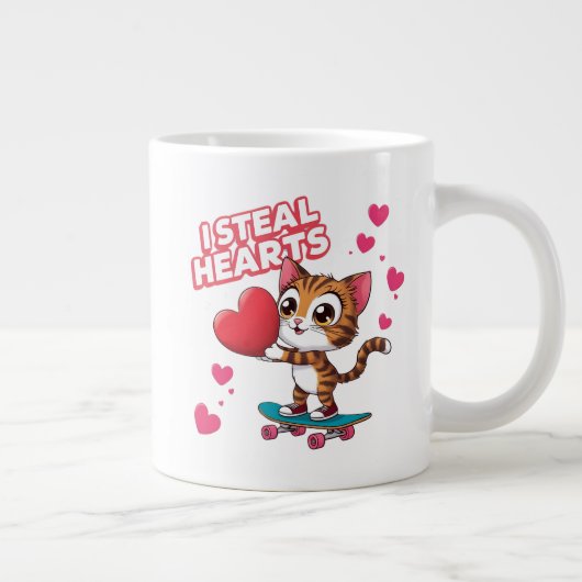 Funny Modern "Be My Valentine" Jumbo-Tasse (Rechts)