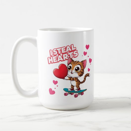 Funny Modern "Be My Valentine" Kaffeetasse (Links)