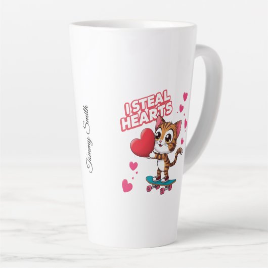 Funny Modern "Be My Valentine" Milchtasse (Rechte Ecke)