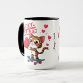 Funny Modern "Be My Valentine" Tasse (Vorderseite Links)