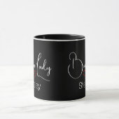 Funny Modern Boss Lady Black and White Script Tasse (Zentrum)