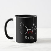 Funny Modern Boss Lady Black and White Script Tasse (Links)