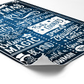 Funny Modern Christmas Rules Poster Sign (Ecke)