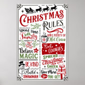 Funny Modern Christmas Rules Poster Sign (Vorne)