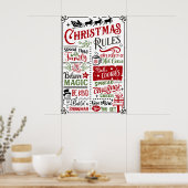 Funny Modern Christmas Rules Poster Sign (Küche)