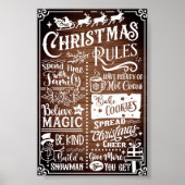 Funny Modern Christmas Rules Poster Sign (Vorne)