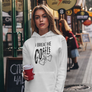 Funny Modern Coffee Lover I Breaaaf Kaffee Zitat Hoodie
