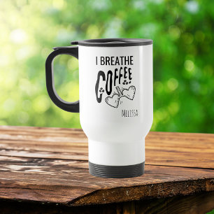Funny Modern Coffee Lover I Breaaaf Kaffee Zitat Reisebecher