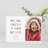 Funny Modern Colorful Foto Frohe Weihnachten (Stehend Vorderseite)