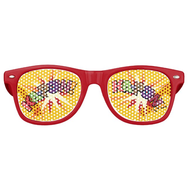 Funny Modern Comic Book KA-POW Partybrille (Vorderseite)