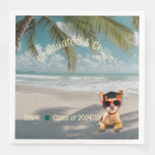 Funny Modern Dog Beach Abschluss Serviette (Vorderseite)