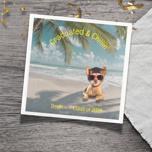 Funny Modern Dog Beach Abschluss Serviette