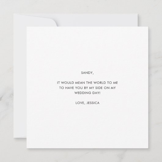 Funny Modern Dusty Rose Script Bridesmaid Vorschla Einladung (Rückseite)