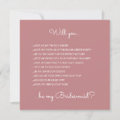 Funny Modern Dusty Rose Script Bridesmaid Vorschla Einladung (Vorderseite)