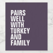 Funny Modern Erntedank Weinetikett (Einzelnes Label)