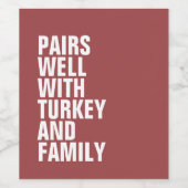 Funny Modern Erntedank Weinetikett (Einzelnes Label)