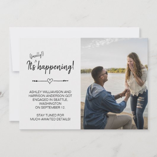 Funny Modern Foto Endlich Ereignis Verlobung Einladung (Vorderseite)