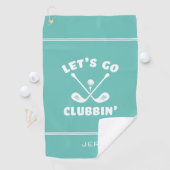 Funny Modern Golfer Humor Sports Teal  Golfhandtuch (Insitu)