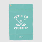 Funny Modern Golfer Humor Sports Teal  Golfhandtuch (Vorderseite)