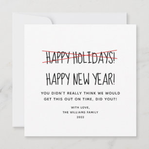 Funny Modern Happy New Year Holiday Card Feiertagskarte