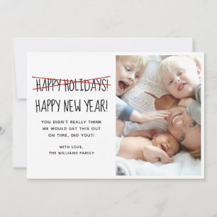 Funny Modern Happy New Year Holiday Card Feiertagskarte