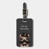 Funny Modern "Ich bin auf dem Fall" Frenchie Gray Gepäckanhänger (Vorderseite vertikal)
