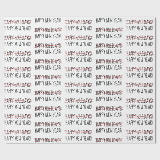 Funny Modern Late Happy Holidays to Happy New Year Geschenkpapier (Flach)