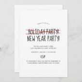 Funny Modern Late Holiday Party Einladung (Vorne/Hinten)