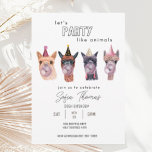 Funny Modern Llama Party Animal Birthday Einladung<br><div class="desc">Rufen Sie alle Partytiere da draußen! Dieses moderne und trendige Lama Kaugummi lädt Ihre Gäste zum Verweilen ein. Rosa Schaumgummi und lustige Lamas machen das Aussehen dieser lustigen Geburtstagseinladung aus.</div>