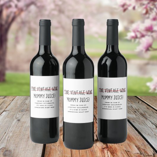 Funny Modern Mama Weinetikett