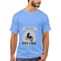 Funny Modern Men Liebe Cats Blue Black