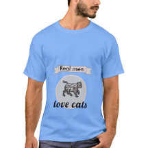 Funny Modern Men Liebe Cats Blue Black
